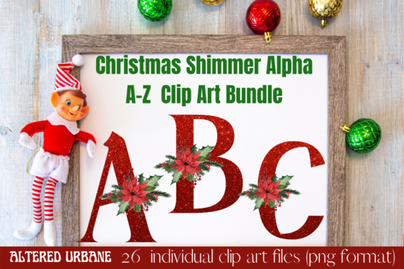Download Christmas Shimmer Alpha a-Z Clip Art - Shimmer Collection