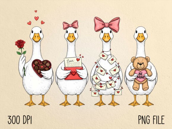 Download Cute Valentine's Day Goose Sublimation - Cute valentine Collection