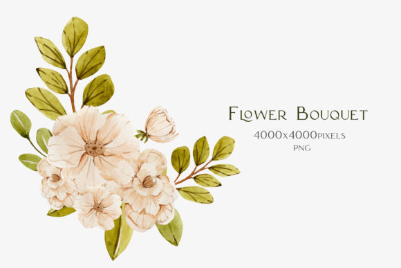Download Watercolor Bouquet with Pink Flower - Bouquet Collection