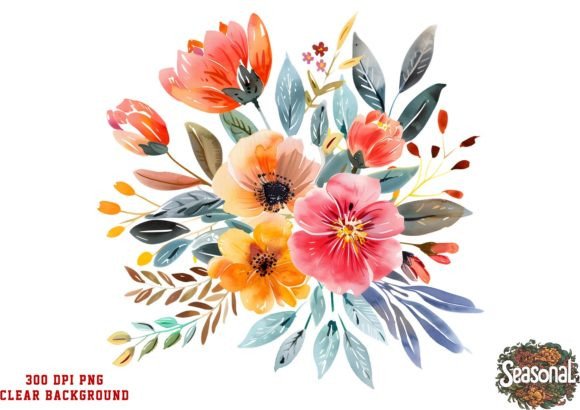 Download Boho Flowers Bouquet Watercolor Clipart - Bouquet Collection