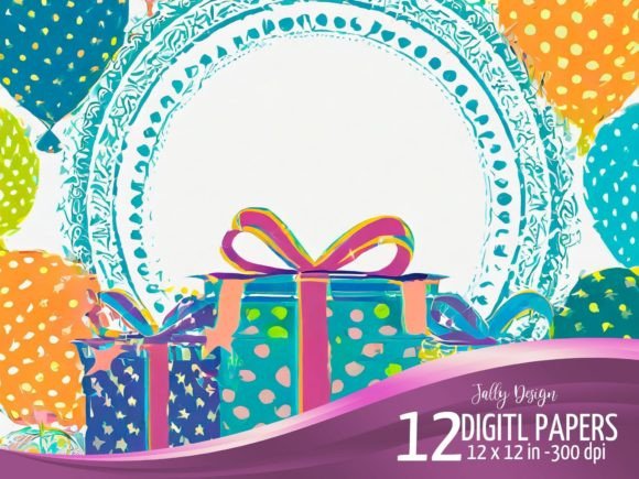 Download Colorful Birthday Presents Stamping - Premium Resources