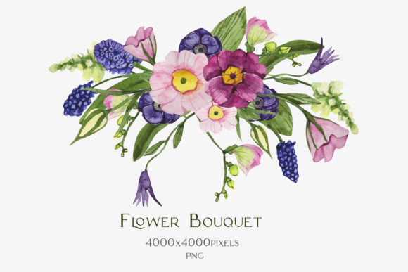 Download Watercolor Bouquet of Spring Flowers - Bouquet Collection