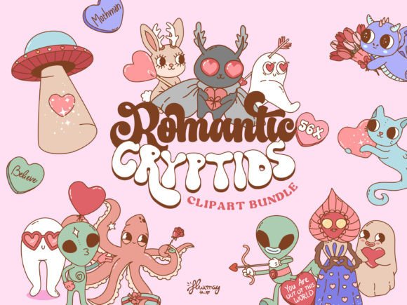 Download Cute Valentine's Day Cryptids Clipart - Cute valentine Collection
