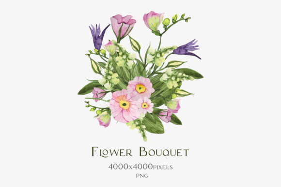 Download Watercolor Bouquet of Spring Flowers - Bouquet Collection