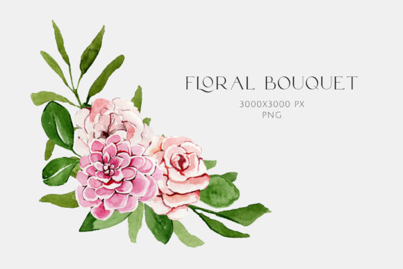 Download Watercolor Bouquet of Pink Flowers for a - Bouquet Collection