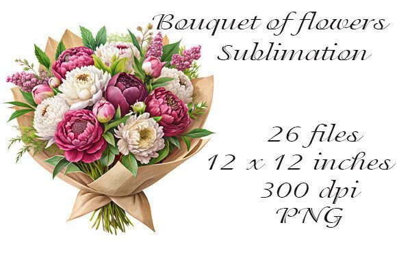 Download Sublimation Watercolor Bouquet of Flower - Bouquet Collection