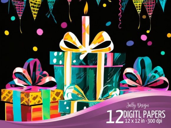 Download Birthday Presents on Dark Background - Premium Resources